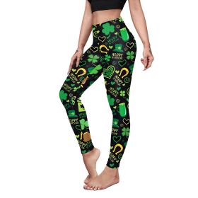 Holiday Digital Printing Women's Sports Tight Hip Lifting Fitness Pants (Option: B2301055-S)