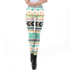 Holiday Printed Pencil High Waisted Slim Women's Leggings (Option: KDK1797-S)