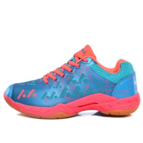 Men's Training Non-slip Shock Absorption Badminton Shoes (Option: Sky Blue Pink-35)