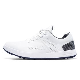 Men's Fashion Waterproof Non-slip Golf Shoes (Option: White-44)