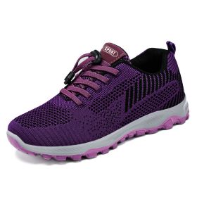 Men's And Women's Fashion Casual Soft Bottom Running Shoes (Option: G P19 Purple-37)