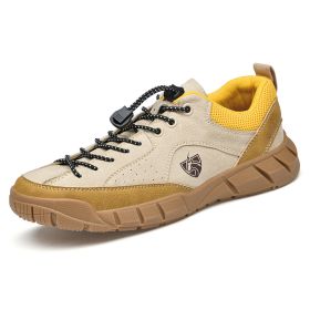 Outdoor Casual Sneaker Mountain Climbing Shoes (Option: Gray Yellow-35)