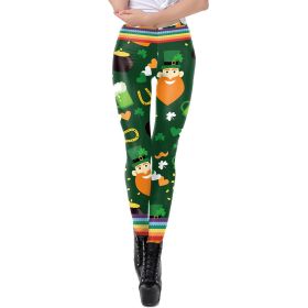 Hat Festival New 3D Digital Printing Sports Feet Yoga Leggings (Option: KDK2009-XL)