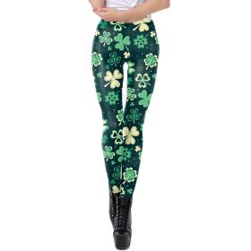 Holiday Printed Pencil High Waisted Slim Pants With Leggings (Option: KDK2019-XL)