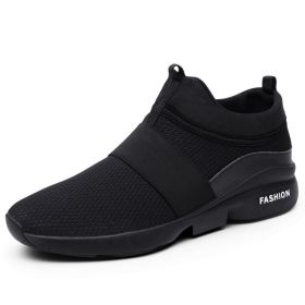 2022 Men Breathable Comfortable Rubber Walk Jogging Non-Slip Sports Shoes Male Running Slip-on Sneakers Outdoor Fitness Trainers (Color: Black, size: 37)