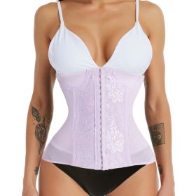 Waist trainer shaper corset slimming Belt underwear body shaper shapewear faja slimming belt tummy Sheath (Color: Purple, size: XXL)