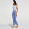 Women High Waist Wide Leg Nude Feel Yoga Pants No Embarrassment Line Hip Lifting Sport Fitness Pants Rhythmic Bell-Bottom Pants