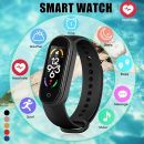 Smartband Fitness Smart Bracelet Heart Rate Blood Pressure Measurement Waterproof Smart Watch Men Women (Color: Black, size: One Size Fits All)