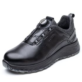 Rotating Button Lace-up Free Safety Shoes (Option: Black-Rotating button style39)