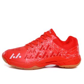 Men's Training Non-slip Shock Absorption Badminton Shoes (Option: Red-39)